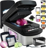 MUELLER HOME Pro-Series 10-in-1 – Heavy-Duty Chopper with 8 Stainless Steel Blades